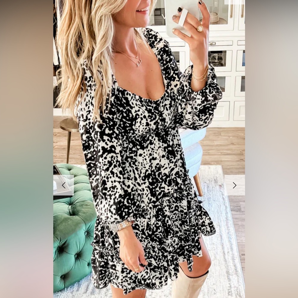💥SOLD💥BUDDY LOVE DORIS TIERED MINI DRESS - DOMINO